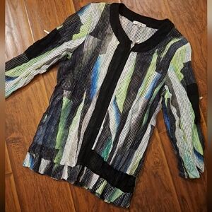 Adore Women's Colorful Zip-Up Mesh Jacket. Awesome Beach Jacket. Size Med.